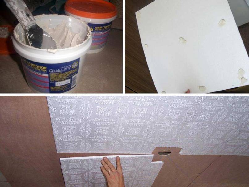 Как поклеить потолочную плитку на побелку и можно ли это делать