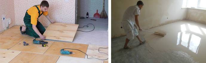 Как выровнять бетонный пол под линолеум своими руками