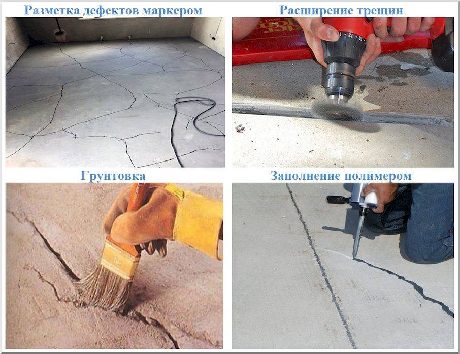 Как сделать ремонт бетонных полов: трещин в полах, стяжки пропиткой, чем заделать выбоины