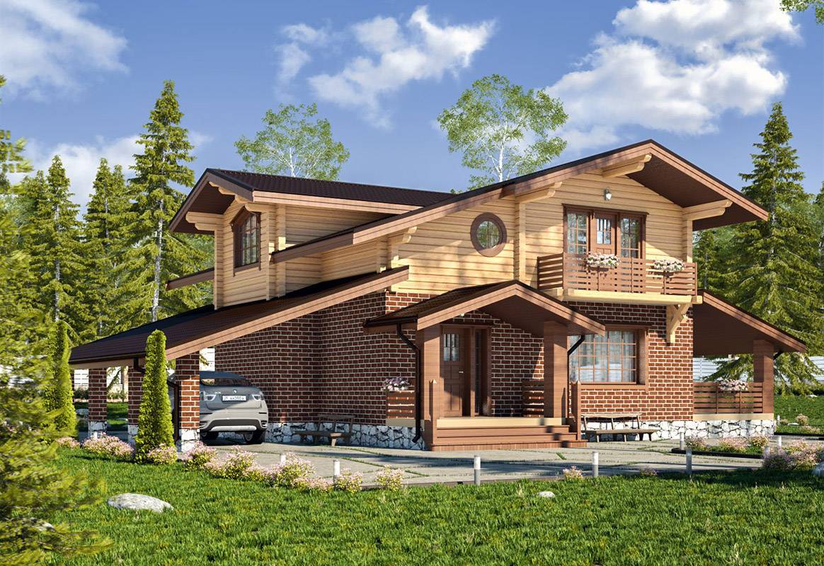 Дома из бруса с террасой: особенности планировки, этапы строительства, проекты, фото