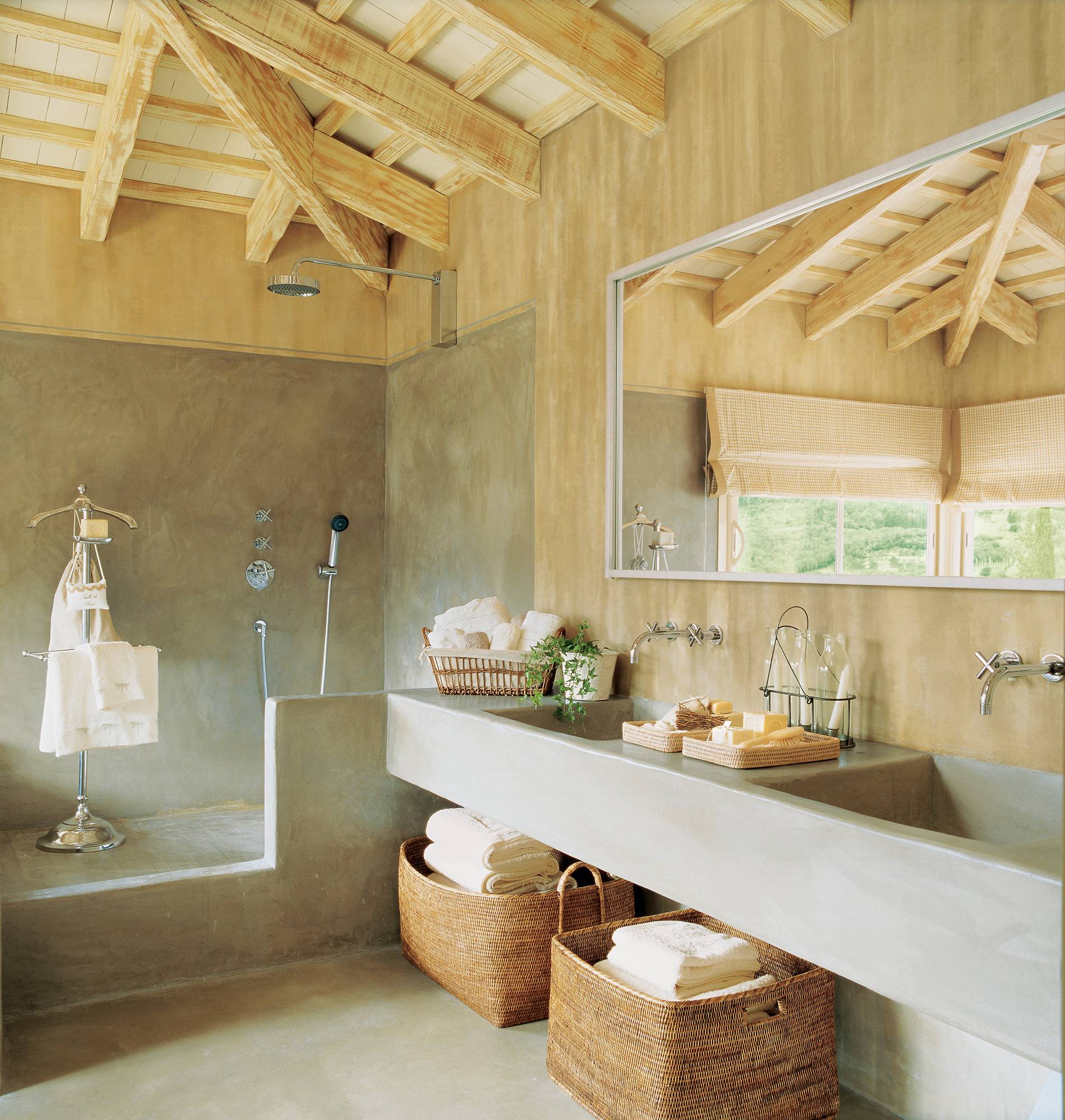 Простота деревенского шарма ванной комнаты в стиле кантри (60 идей интерьер)