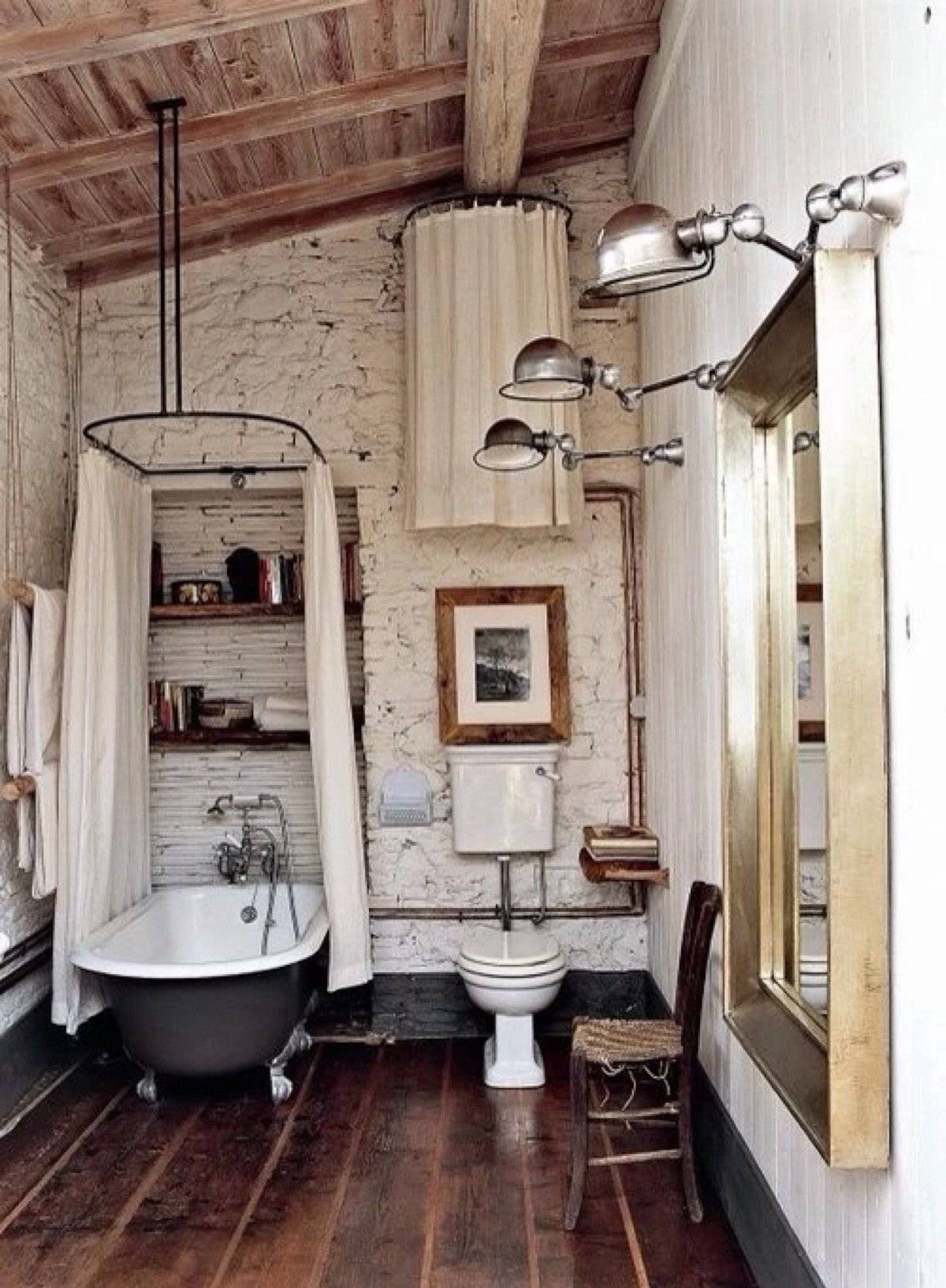 Ванная комната в стиле кантри, фото обзор