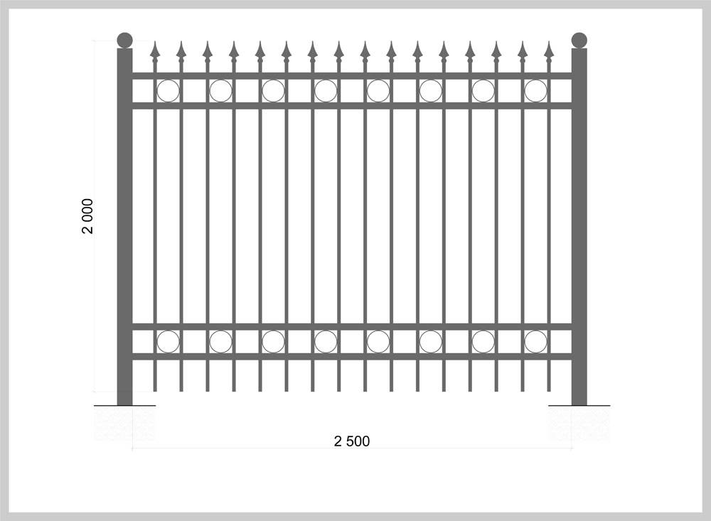 Забор из сварных металлических прутьев (железного прутка)