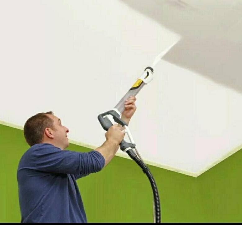 Покраска потолка электрическим краскопультом - советы и видео