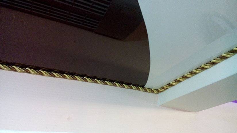 Декоративный шнур для натяжных потолков: как клеить декоративный канат, фото, видео