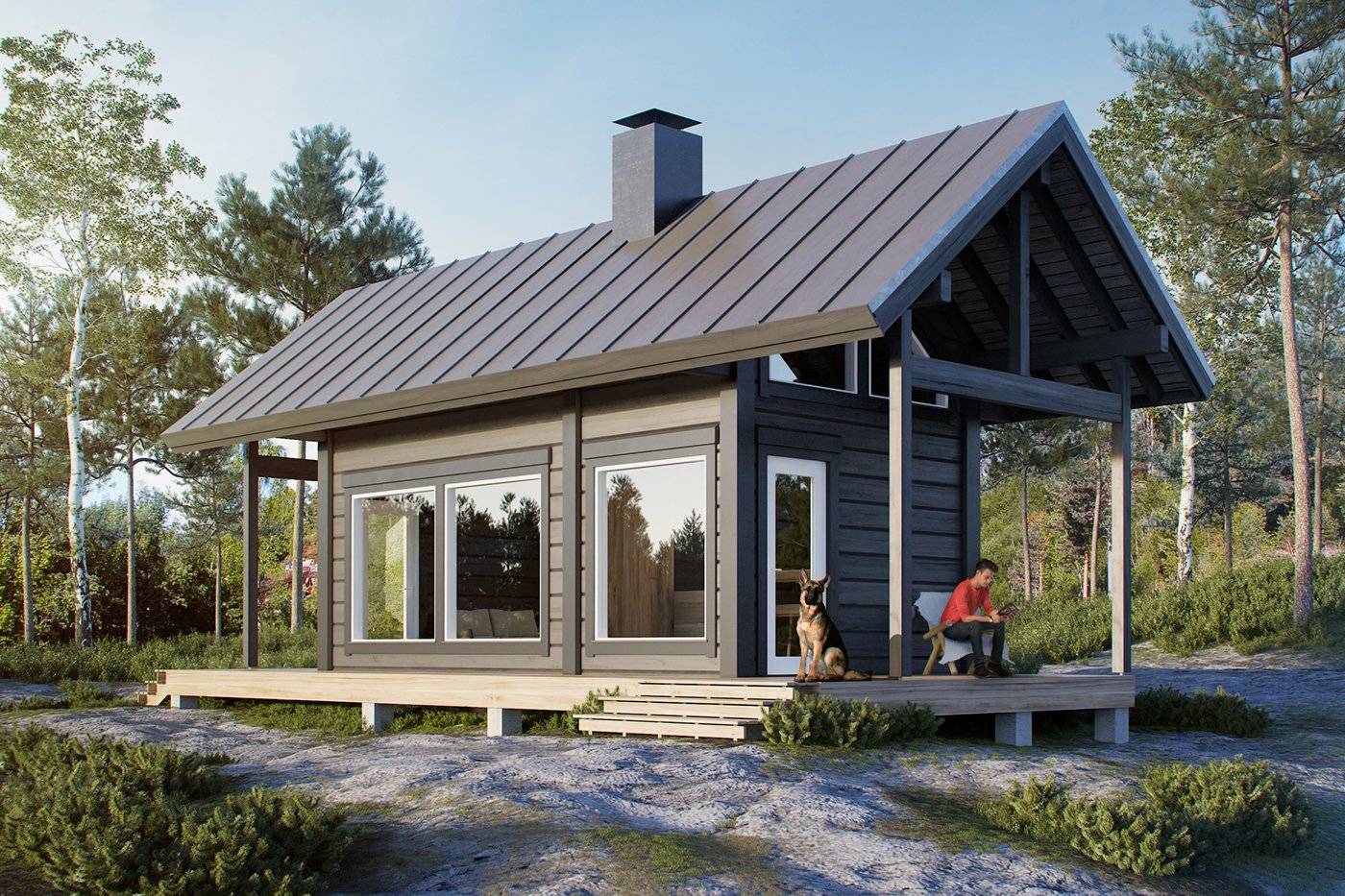 Одноэтажные дома из бруса финские с верандой - лучшие варианты