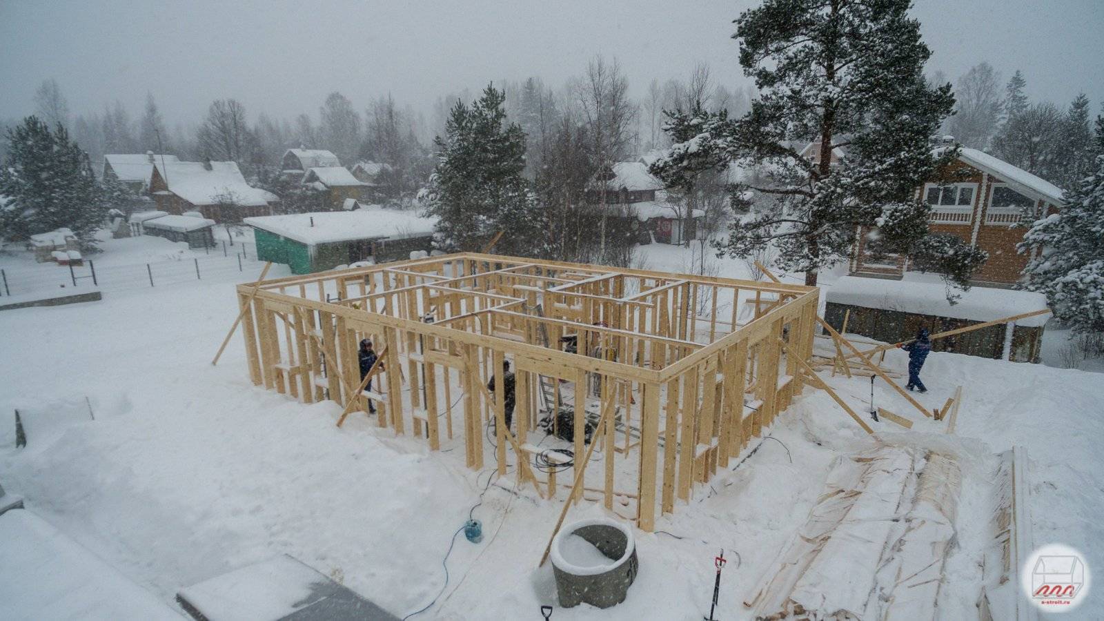 Строительство домов зимой - можно ли строить дом зимой: все минусы и плюсы зимнего строительства - holz house