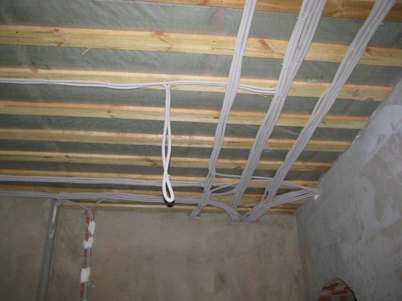 Потолочная система электроснабжения по деревянному потолку и безопасная прокладка проводки